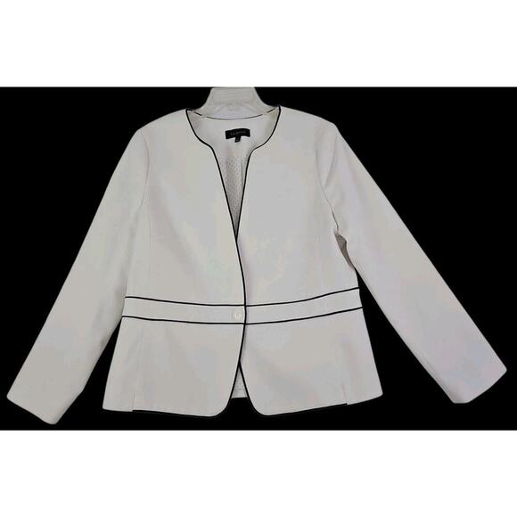 TALBOTS ~Woman Size 14~ White One Button Front Jacket Lined Blazer Office Wear. - Picture 1 of 12
